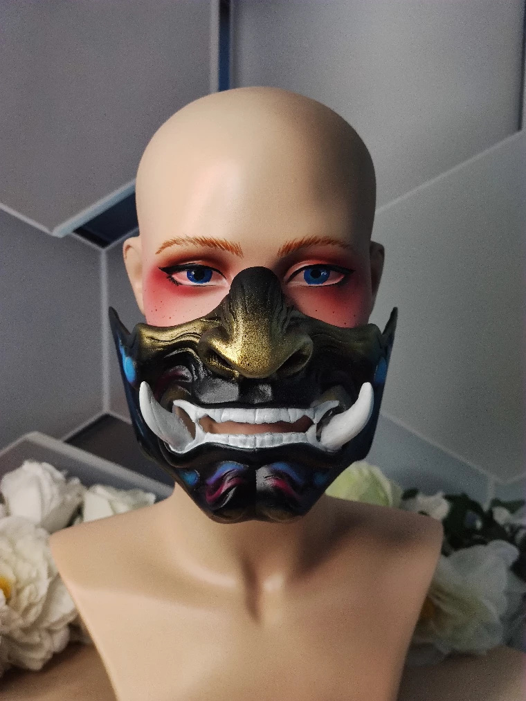 Japanese Samurai Xiao Half Mask | Genshin Impact | Free Shipping