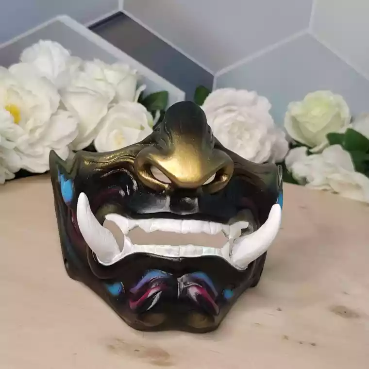 Japanese Samurai Xiao Half Mask | Genshin Impact | Free Shipping